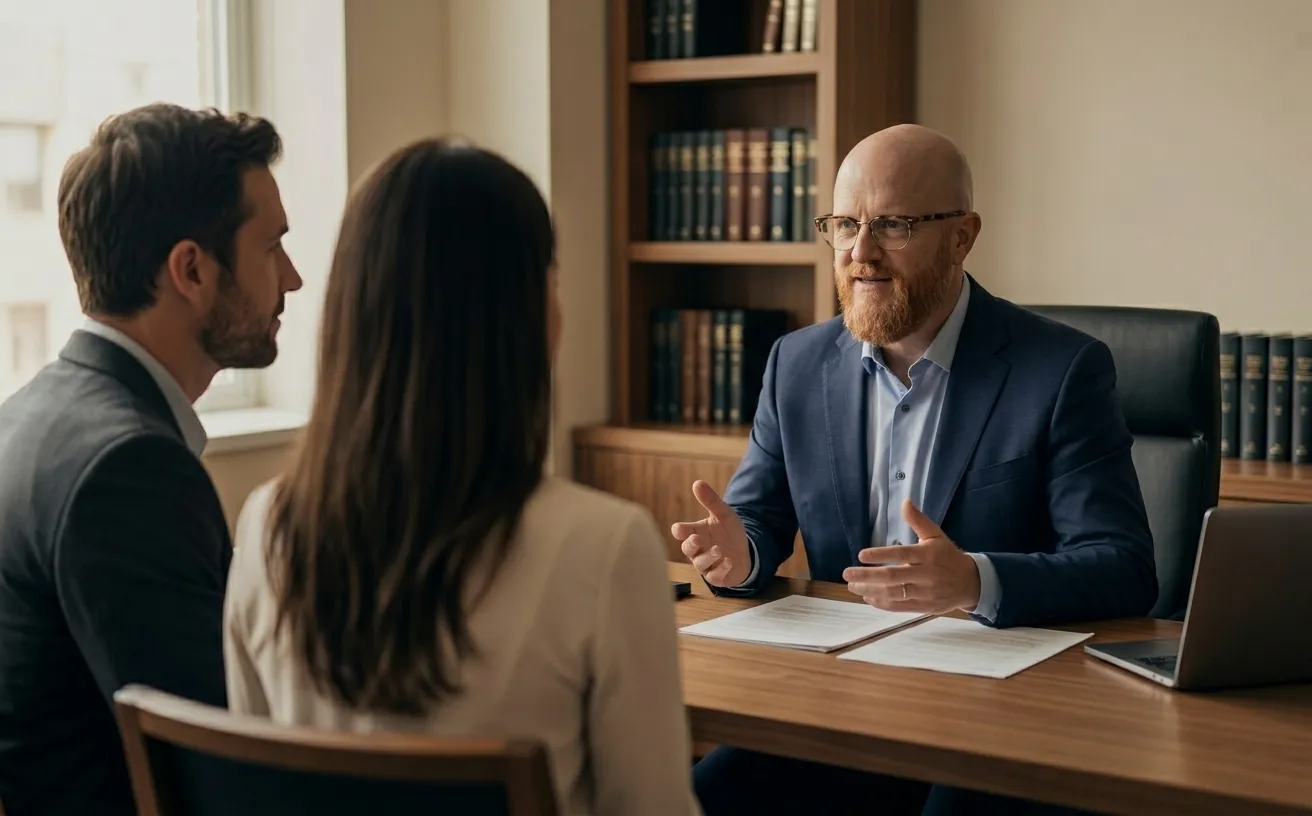 Jayson Elliott meeting with clients